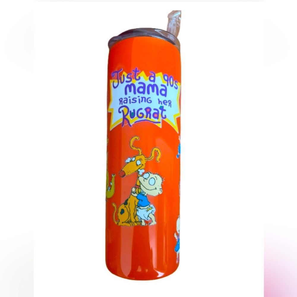Y2K  90’s Rugrats Orange Metal Tumbler